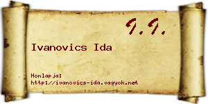 Ivanovics Ida névjegykártya